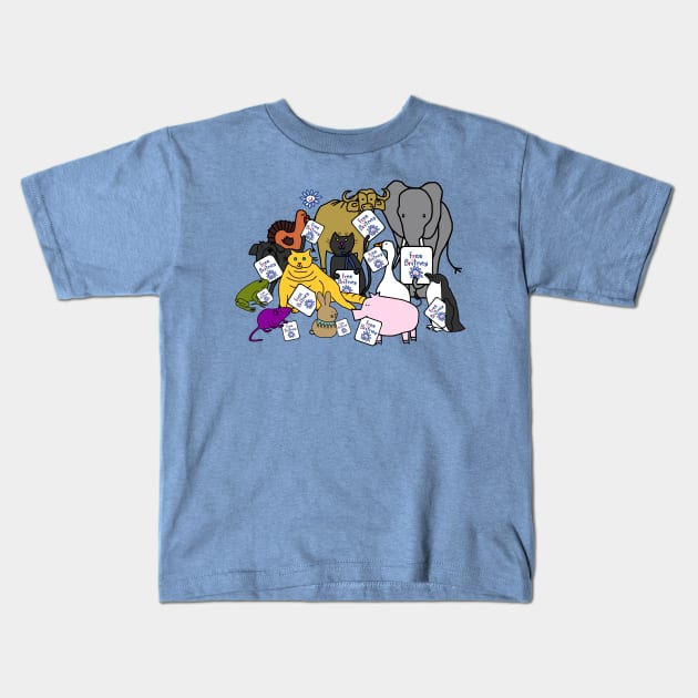 Cute Animals Support Free Britney Movement Kids T-Shirt by ellenhenryart